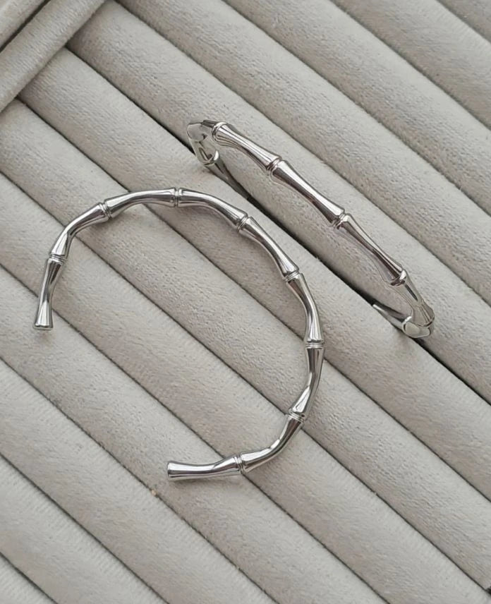 Bambu çelik ayarlamalı silver kelepçe