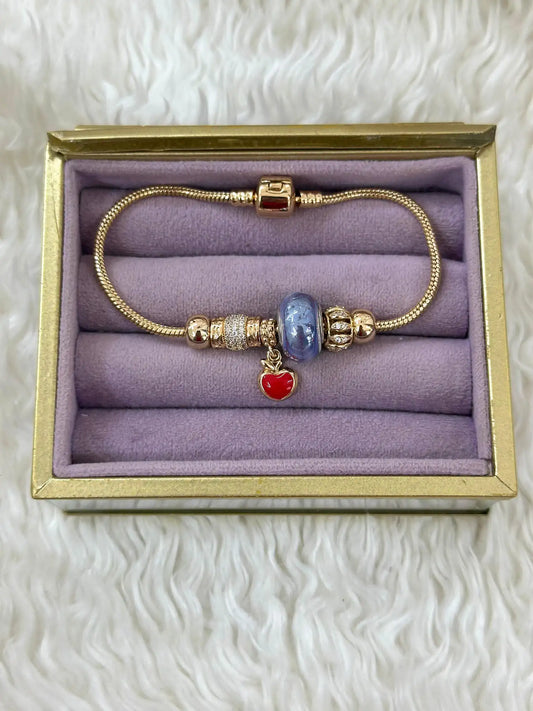 Xuping Mavi Boncuk Ve Kırmızı Elma Detaylı Charm (18.5cm)