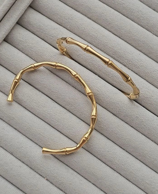 Bambu çelik ayarlamalı gold kelepçe