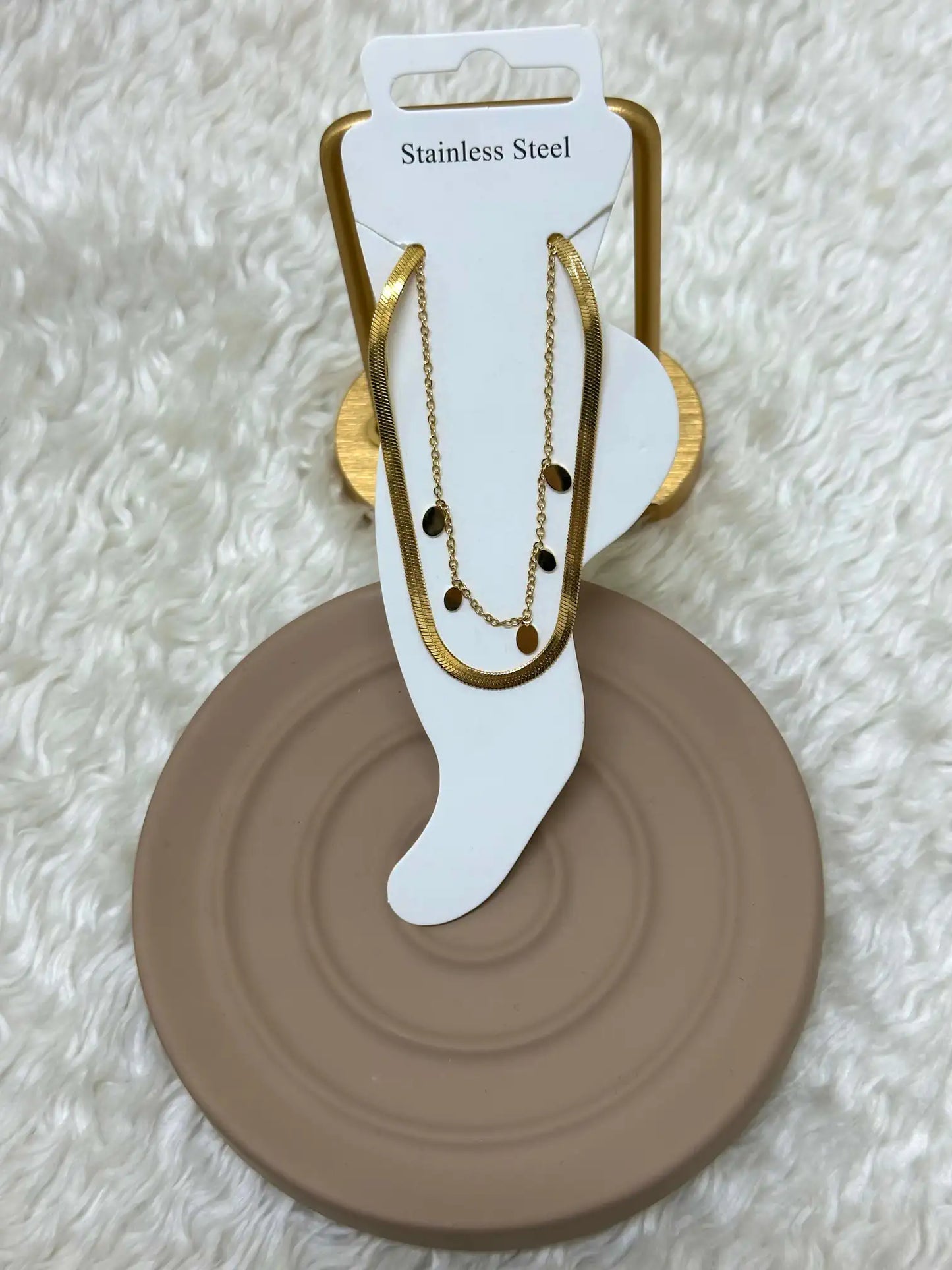 Çelik Gold Renk Katmanlı Tasarım Halhal
