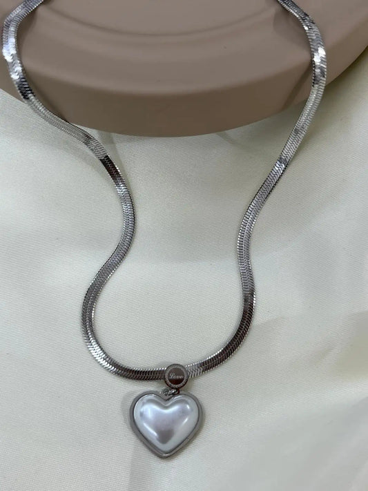 “Love Pearl” Kalp Çelik Kolye