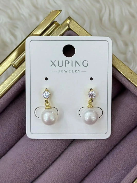 Xuping İnci Ve Taş Detaylı Küpe