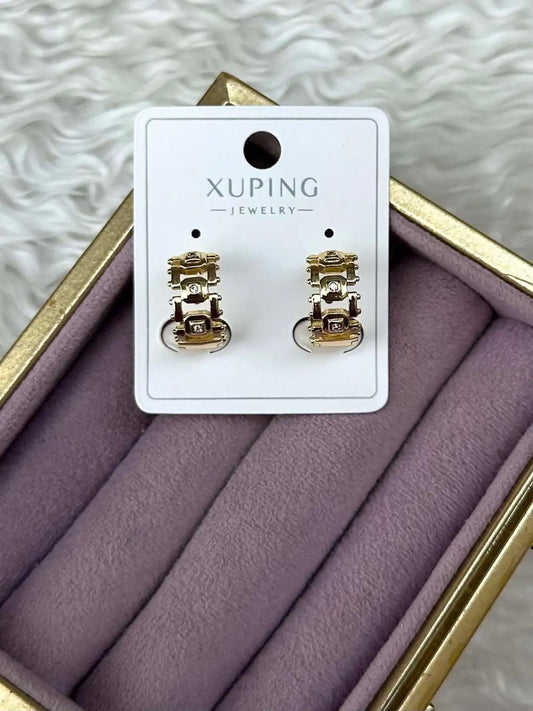 Xuping Rose Gold Taşlı Kemer Model Küpe