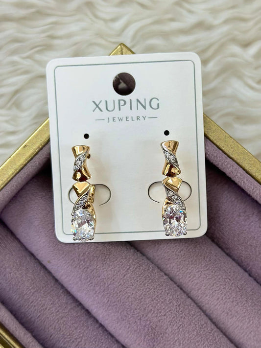 Xuping Oval Taşlı Zarif Küpe