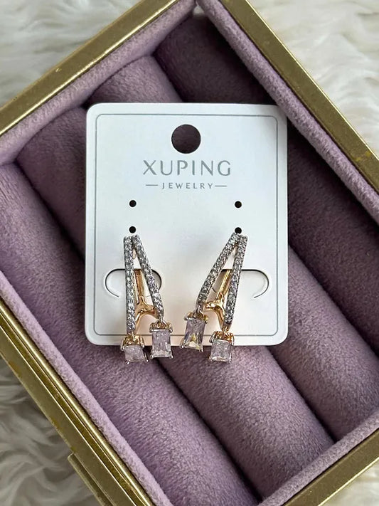 Xuping Kristal Taşlı Sallantılı Küpe