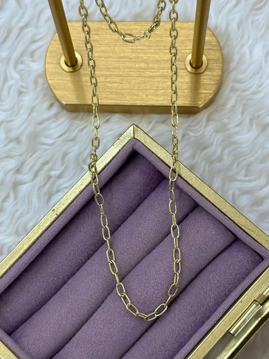 Xuping Gold Renkli Zincir Kolye - Oval Halkalı Model